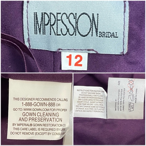 Impression Bridal Purple Satin 3pc Evening Mother of Bride Mother of Groom Dress - Picture 12 of 12